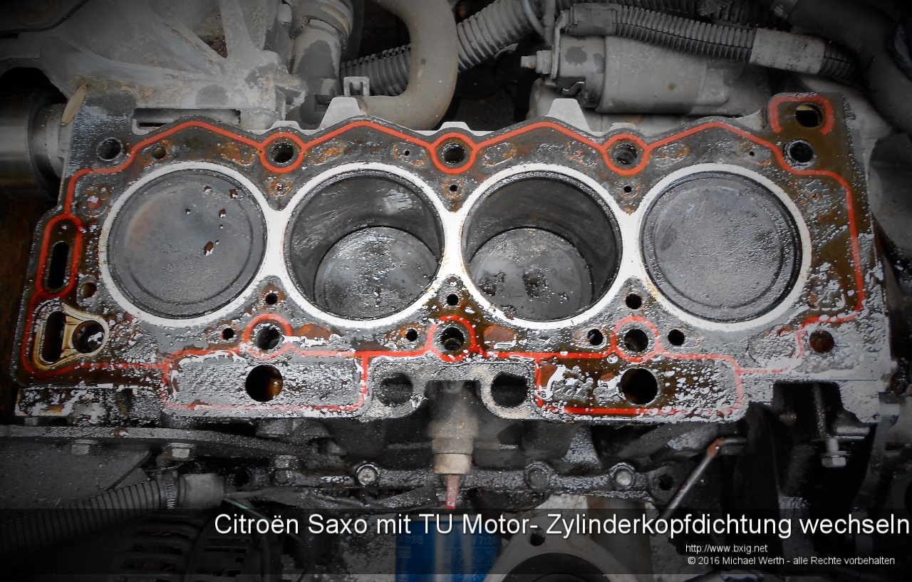 Citroën Saxo mit TU Motor - Zylinderkopfdichtung wechseln - Böse X-Beine &  Co.